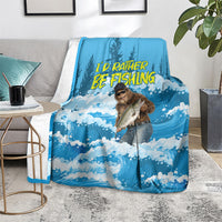 Bigfoot Sasquatch I'd Rather Be Fishing Blanket Funny Angler Humorous Outdoors Graphic Art