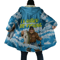Bigfoot Sasquatch I'd Rather Be Fishing Cloak Funny Angler Humorous Outdoors Graphic Art