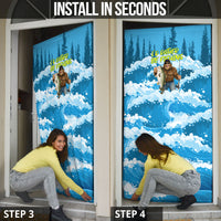Bigfoot Sasquatch I'd Rather Be Fishing Door Cover Funny Angler Humorous Outdoors Graphic Art
