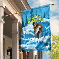 Bigfoot Sasquatch I'd Rather Be Fishing Garden Flag Funny Angler Humorous Outdoors Graphic Art