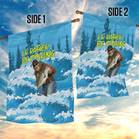 Bigfoot Sasquatch I'd Rather Be Fishing Garden Flag Funny Angler Humorous Outdoors Graphic Art