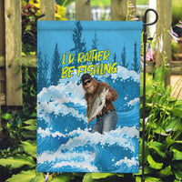 Bigfoot Sasquatch I'd Rather Be Fishing Garden Flag Funny Angler Humorous Outdoors Graphic Art