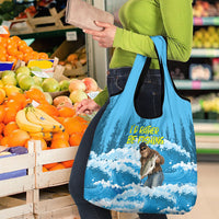 Bigfoot Sasquatch I'd Rather Be Fishing Grocery Bag Funny Angler Humorous Outdoors Graphic Art