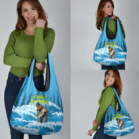 Bigfoot Sasquatch I'd Rather Be Fishing Grocery Bag Funny Angler Humorous Outdoors Graphic Art