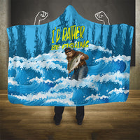 Bigfoot Sasquatch I'd Rather Be Fishing Hooded Blanket Funny Angler Humorous Outdoors Graphic Art