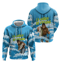 Bigfoot Sasquatch I'd Rather Be Fishing Hoodie Funny Angler Humorous Outdoors Graphic Art