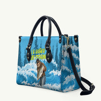 Bigfoot Sasquatch I'd Rather Be Fishing Leather Bag Funny Angler Humorous Outdoors Graphic Art