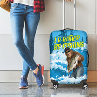 Bigfoot Sasquatch I'd Rather Be Fishing Luggage Cover Funny Angler Humorous Outdoors Graphic Art