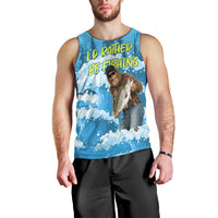 Bigfoot Sasquatch I'd Rather Be Fishing Men Tank Top Funny Angler Humorous Outdoors Graphic Art