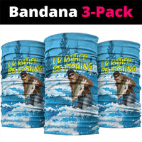 Bigfoot Sasquatch I'd Rather Be Fishing Neck Gaiter Funny Angler Humorous Outdoors Graphic Art