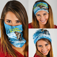 Bigfoot Sasquatch I'd Rather Be Fishing Neck Gaiter Funny Angler Humorous Outdoors Graphic Art