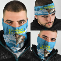 Bigfoot Sasquatch I'd Rather Be Fishing Neck Gaiter Funny Angler Humorous Outdoors Graphic Art