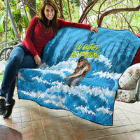 Bigfoot Sasquatch I'd Rather Be Fishing Quilt Funny Angler Humorous Outdoors Graphic Art