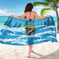 Bigfoot Sasquatch I'd Rather Be Fishing Sarong Funny Angler Humorous Outdoors Graphic Art