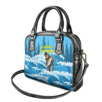 Bigfoot Sasquatch I'd Rather Be Fishing Shoulder Handbag Funny Angler Humorous Outdoors Graphic Art