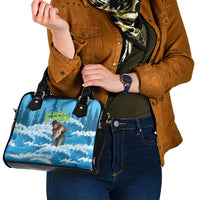 Bigfoot Sasquatch I'd Rather Be Fishing Shoulder Handbag Funny Angler Humorous Outdoors Graphic Art