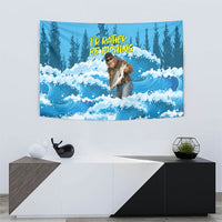 Bigfoot Sasquatch I'd Rather Be Fishing Tapestry Funny Angler Humorous Outdoors Graphic Art