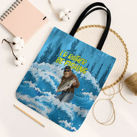 Bigfoot Sasquatch I'd Rather Be Fishing Tote Bag Funny Angler Humorous Outdoors Graphic Art