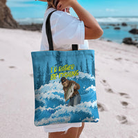 Bigfoot Sasquatch I'd Rather Be Fishing Tote Bag Funny Angler Humorous Outdoors Graphic Art