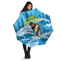 Bigfoot Sasquatch I'd Rather Be Fishing Umbrella Funny Angler Humorous Outdoors Graphic Art