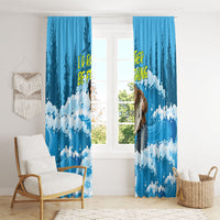Bigfoot Sasquatch I'd Rather Be Fishing Window Curtain Funny Angler Humorous Outdoors Graphic Art