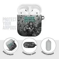 Bigfoot Stay Wild I Hate People AirPods Case Angry Sasquatch Distressed Forest Dark Fantasy