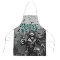 Bigfoot Stay Wild I Hate People Apron Angry Sasquatch Distressed Forest Dark Fantasy