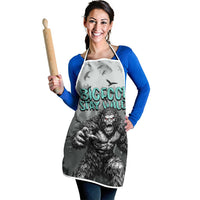 Bigfoot Stay Wild I Hate People Apron Angry Sasquatch Distressed Forest Dark Fantasy