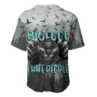 Bigfoot Stay Wild I Hate People Baseball Jersey Angry Sasquatch Distressed Forest Dark Fantasy