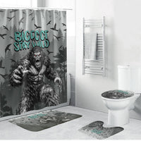 Bigfoot Stay Wild I Hate People Bathroom Set Angry Sasquatch Distressed Forest Dark Fantasy