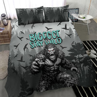 Bigfoot Stay Wild I Hate People Bedding Set Angry Sasquatch Distressed Forest Dark Fantasy