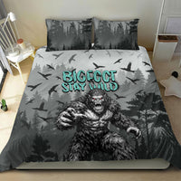 Bigfoot Stay Wild I Hate People Bedding Set Angry Sasquatch Distressed Forest Dark Fantasy