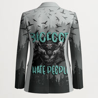 Bigfoot Stay Wild I Hate People Blazer Angry Sasquatch Distressed Forest Dark Fantasy