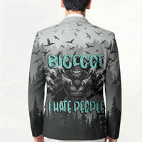 Bigfoot Stay Wild I Hate People Blazer Angry Sasquatch Distressed Forest Dark Fantasy