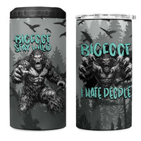 Bigfoot Stay Wild I Hate People 4 in 1 Can Cooler Tumbler Angry Sasquatch Distressed Forest Dark Fantasy