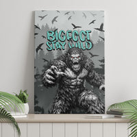 Bigfoot Stay Wild I Hate People Canvas Wall Art Angry Sasquatch Distressed Forest Dark Fantasy
