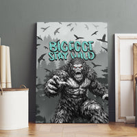 Bigfoot Stay Wild I Hate People Canvas Wall Art Angry Sasquatch Distressed Forest Dark Fantasy