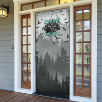 Bigfoot Stay Wild I Hate People Door Cover Angry Sasquatch Distressed Forest Dark Fantasy