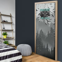 Bigfoot Stay Wild I Hate People Door Cover Angry Sasquatch Distressed Forest Dark Fantasy