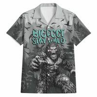 Bigfoot Stay Wild I Hate People Hawaiian Shirt Angry Sasquatch Distressed Forest Dark Fantasy