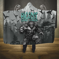 Bigfoot Stay Wild I Hate People Hooded Blanket Angry Sasquatch Distressed Forest Dark Fantasy
