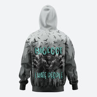 Bigfoot Stay Wild I Hate People Hoodie Angry Sasquatch Distressed Forest Dark Fantasy