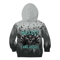 Bigfoot Stay Wild I Hate People Kid Hoodie Angry Sasquatch Distressed Forest Dark Fantasy