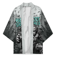Bigfoot Stay Wild I Hate People Kimono Angry Sasquatch Distressed Forest Dark Fantasy