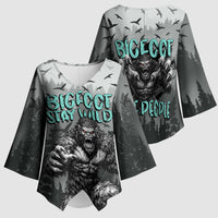 Bigfoot Stay Wild I Hate People Kimono Sleeve Blouse Angry Sasquatch Distressed Forest Dark Fantasy
