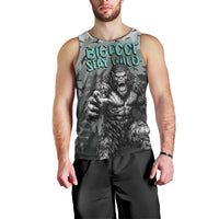 Bigfoot Stay Wild I Hate People Men Tank Top Angry Sasquatch Distressed Forest Dark Fantasy