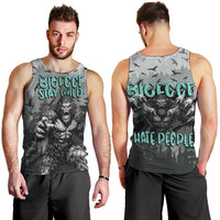 Bigfoot Stay Wild I Hate People Men Tank Top Angry Sasquatch Distressed Forest Dark Fantasy