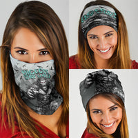 Bigfoot Stay Wild I Hate People Neck Gaiter Angry Sasquatch Distressed Forest Dark Fantasy