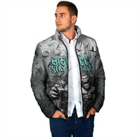 Bigfoot Stay Wild I Hate People Padded Jacket Angry Sasquatch Distressed Forest Dark Fantasy
