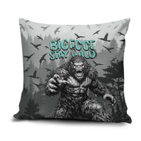 Bigfoot Stay Wild I Hate People Pillow Cover Angry Sasquatch Distressed Forest Dark Fantasy